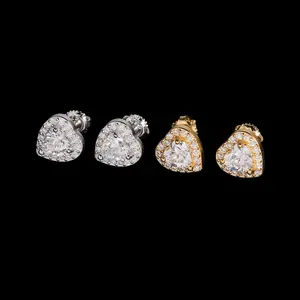 Heart Cluster Stud Earrings Lab Diamond – 14k Gold