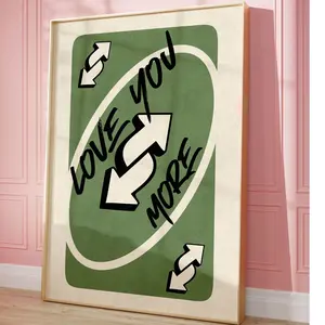 Love You More Print, Green Retro Wall Art Printable, Playing Card Wall Art, Girly Wall Art Valentine's Day Preppy Wall Decor Trendy Wall Art Photo Poster