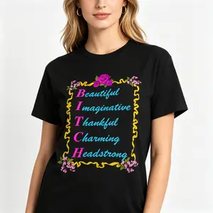 "Beautiful Imaginative Thankful Charming Headstrong" Tee |   Comfy Breathable Unisex Fit Funny Graphic Slogan Casual Top