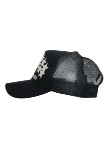 Trendy Letter Trucker Hats, High Street Hip Hop Style, Star Classic Baseball Cap, Casual Outdoor Mesh, Adjustable Dad Hat with Curved Brim for Women
