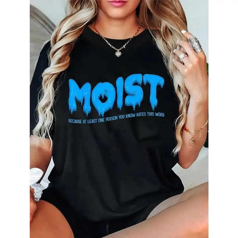 Men's 100% Cotton Round Neck Graphic T-Shirt - Unisex Vintage Short-Sleeve Casual Streetwear Top with Moist Sarcastic, Inappropriate, Funny Shocking Adult Humor