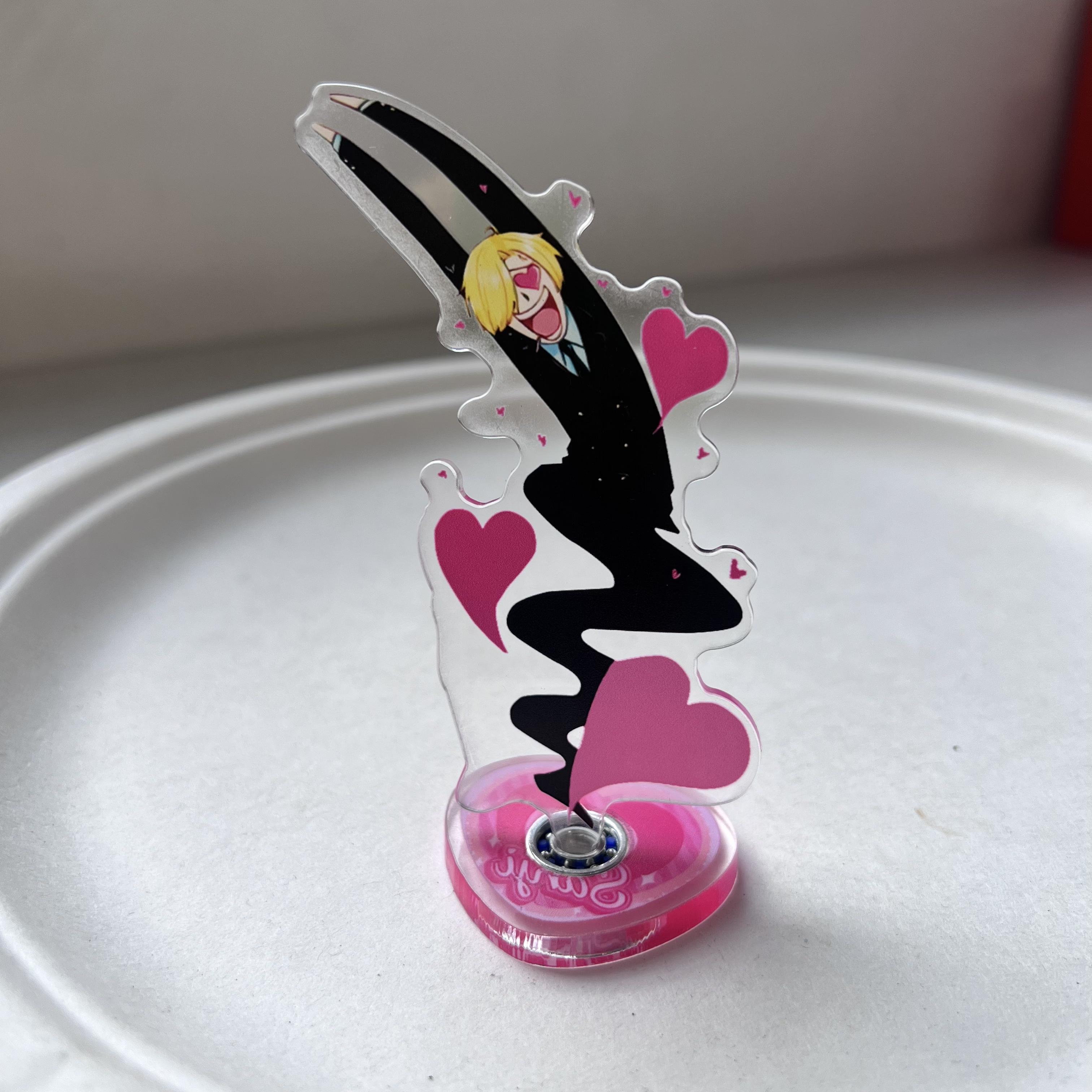 One Piece Sanji Spinning Acrylic Standee, Funny Meme Figure, Rotating Desk Decor, Perfect Gift for Anime Fans, Great for Birthdays & Holidays