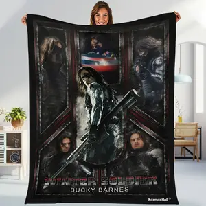 Captain America Civil War Blanket | Bucky Barnes 1917 Blanket | Winter Soldier Winter Soldier Throw Blanket for Bed Couch Sofa