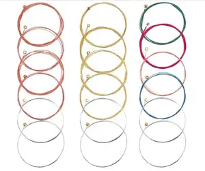 3 Sets of 6 Acoustic Guitar Strings Replacement Steel String for Acoustic Guitar (1 Brass Set, 1 Copper Set and 1 Multicolor Set), Guitar String Diameters