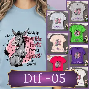 Donkey DTF Transfer Direct To Film Giddy Up Sparkle Farts 12x12 Ready To Press