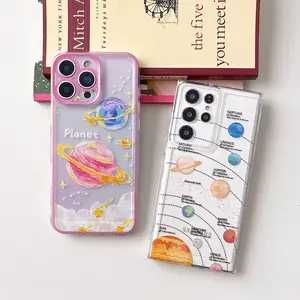 Clear Planet Phone Case For OPPO A3 A5 Pro A3X A79 A57 A98 A60 A96 A76 A17 A17K A18 A38 A58 A78 4G A77s 2022 A15 A15s A16 A74 A95 A57 2022 5G Soft Shockproof Cover