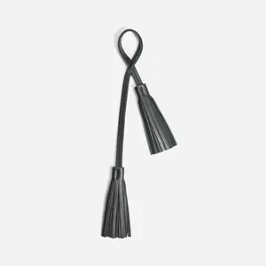 Double Tassel Bag Charm Black