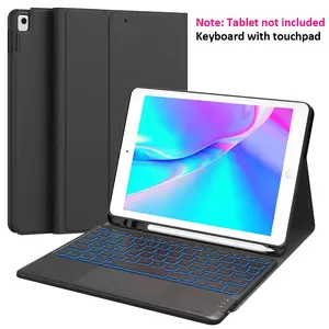 iPad 9th/8th/7th Generation 10.2-inch Flip Stand Keyboard Case, Magnetic Keyboard, Multifunctional Keyboard, 7-Color Backlight, Multi-Touch Trackpad, Built-in Pen Holder, (Black) (Tablet Not Included), Wireless Tablet Keyboard