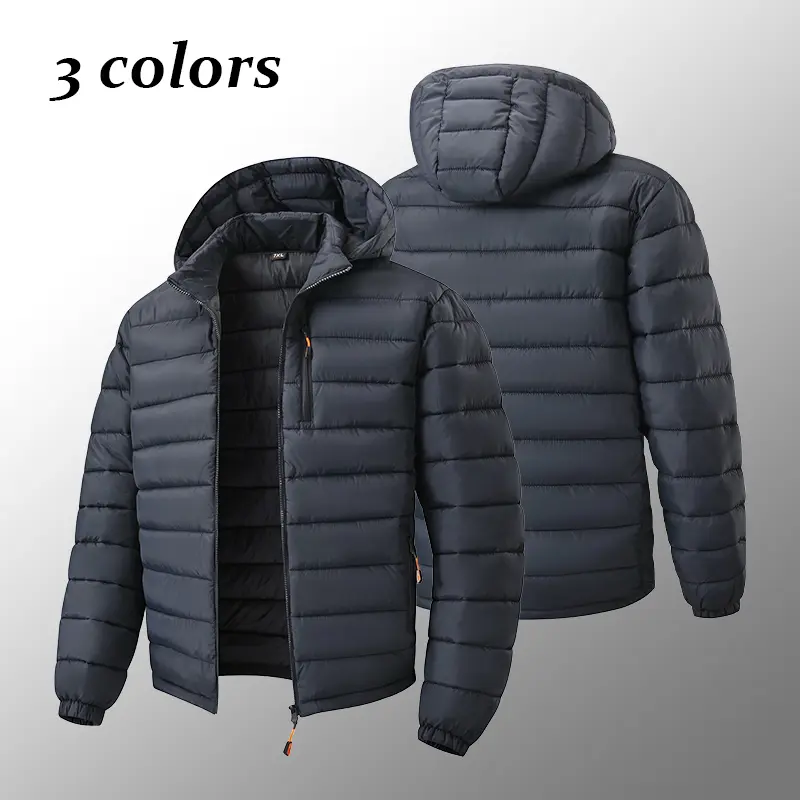 Assorted Multi-Pack Combinations Up For Grabs, Men Windproof Quilted Hooded Padded Jacket, Light Thermal Zip Pocket Casual Outer Coat For Fall Winter, 3 Colors Available