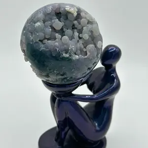 Natural crystal: Grape agate sphere.