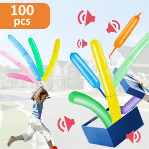 Rocket Balloons, 100 counts Plus 1 Easy-To-Use Pump, Christmas Gift, Toy for Kids, Party Pack, Outdoor Indoor Fun, Magic Whistling Flying Balloons, Kids Birthday & Celebrations, Perfect for Christmas Birthday Party