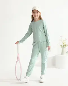 2 Piece Toddler Girl Clothes Sweatshirt Outfits Girls Playwear Set Tracksuit Activewear Long Sleeve Checkered Sweatshirts+Sweatpants