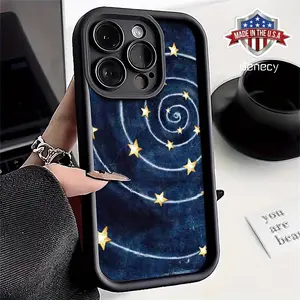 High-Grade Blue Vortex Pentagram Pattern Phone Case for iPhone 16, 15, 14, 13, 12, 11, Plus, Pro, Max,Xsmax. Perfect Birthday Gift for Friends TPU Fully Wrapped Camera Men's and Women's simple anti-drop protective TPU case Protection Cover
