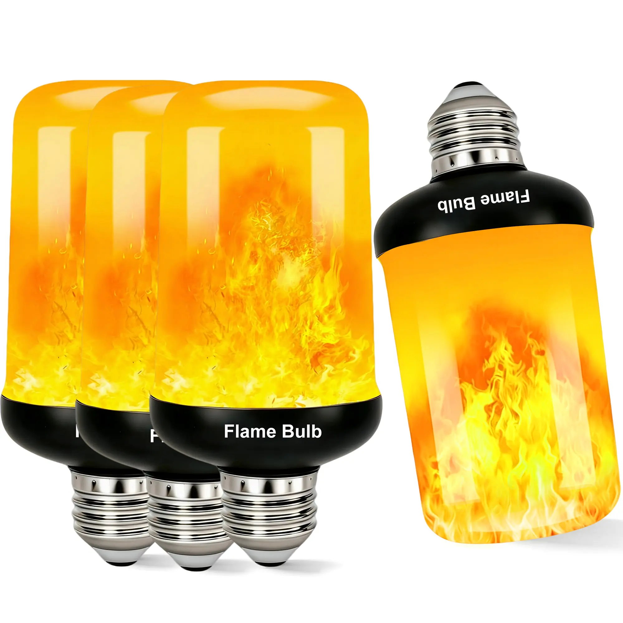 RELAMPBOL 3W LED Simulated Flame Light Bulb - E26/E27 Universal Socket, Gravity Sense, 4 Flicker Modes, Ideal for Halloween, Indoor Home Decor, Pack of 1, 3w power