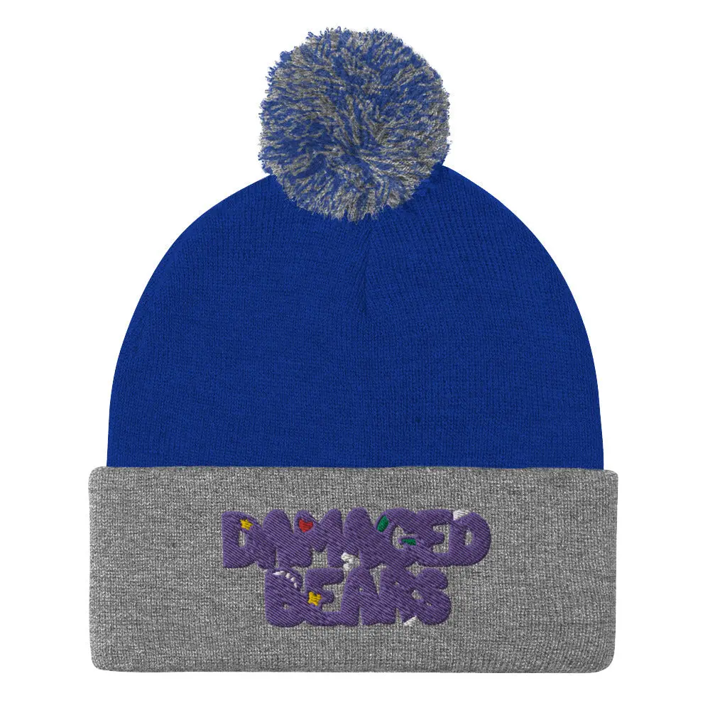 Damaged Bears Logo Pom-Pom Beanie