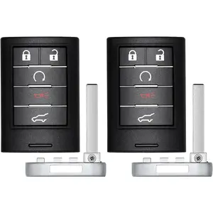 Suitable for 2010-2015 Cadillac SRX / 2013-2014 ATS XTS / 2014-2015 ELR Car Keyless Entry Remote Key Replacement, NBG009768T, 5 Buttons, 2 Pieces