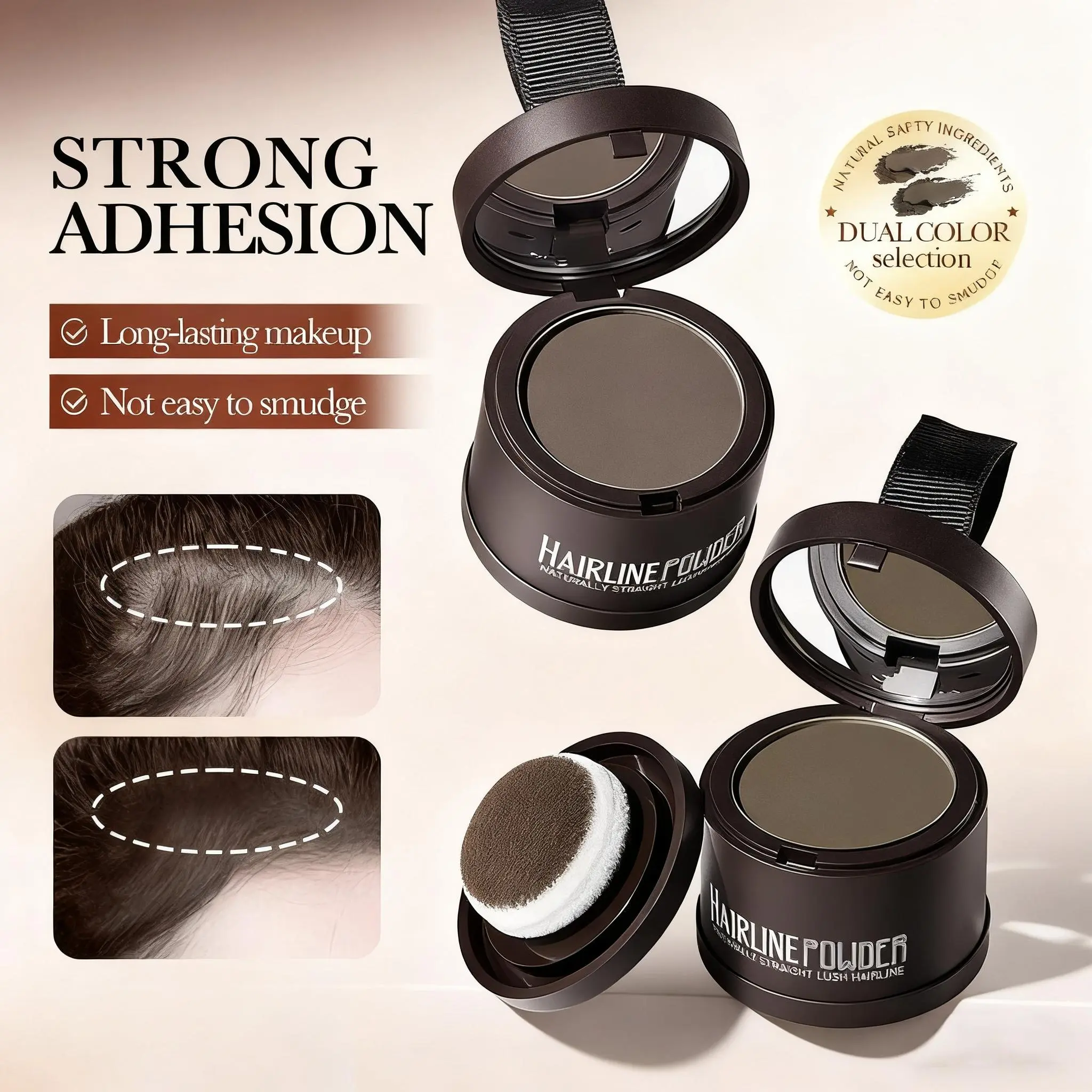 2-Color Hairline Powder for Root Touch Up, Long-Lasting and Smudge-Free Haircare Formula for Filling Gaps and Enhancing Hairline, Root Cover Up Powder, Blonde Root Touch Up