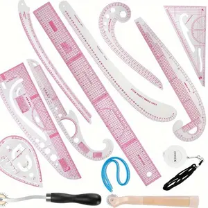 A Set of 13 Pcs Styling Sewing French Curve Ruler Kit,Dress Makers Rulers Clear Sewing Tailors Pattern Making Ruler for Fashion Design and Guides,DIY Hand Tools Kits,Tools & Hardware