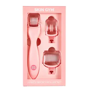 Skin Gym 3 Piece MicroRoller Set - Stainless Steel Needles for Facial & Body Pore Cleansing & Radiance Boost