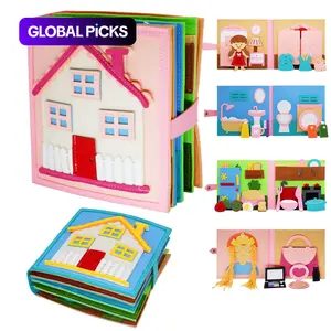 Felt Cloth Book, 1 Count Soft Activity Preschool Busy Book, Sensory Travel Toy with Learning Activities, Pretend Play Board Book, Birthday Gift for Kids #GLOBAL PICKS