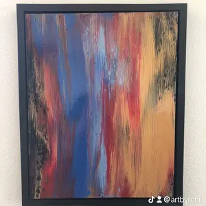 Original acrylic painting on canvas 16x20in includes handmade floating frame