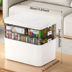 Multifunctional Plastic Sewing Craft Tool Box Multifunctional Organizer with Storage Container for Medicines, Hair Accessories, Art Supplies, Home Organization Durable Storage Organizer