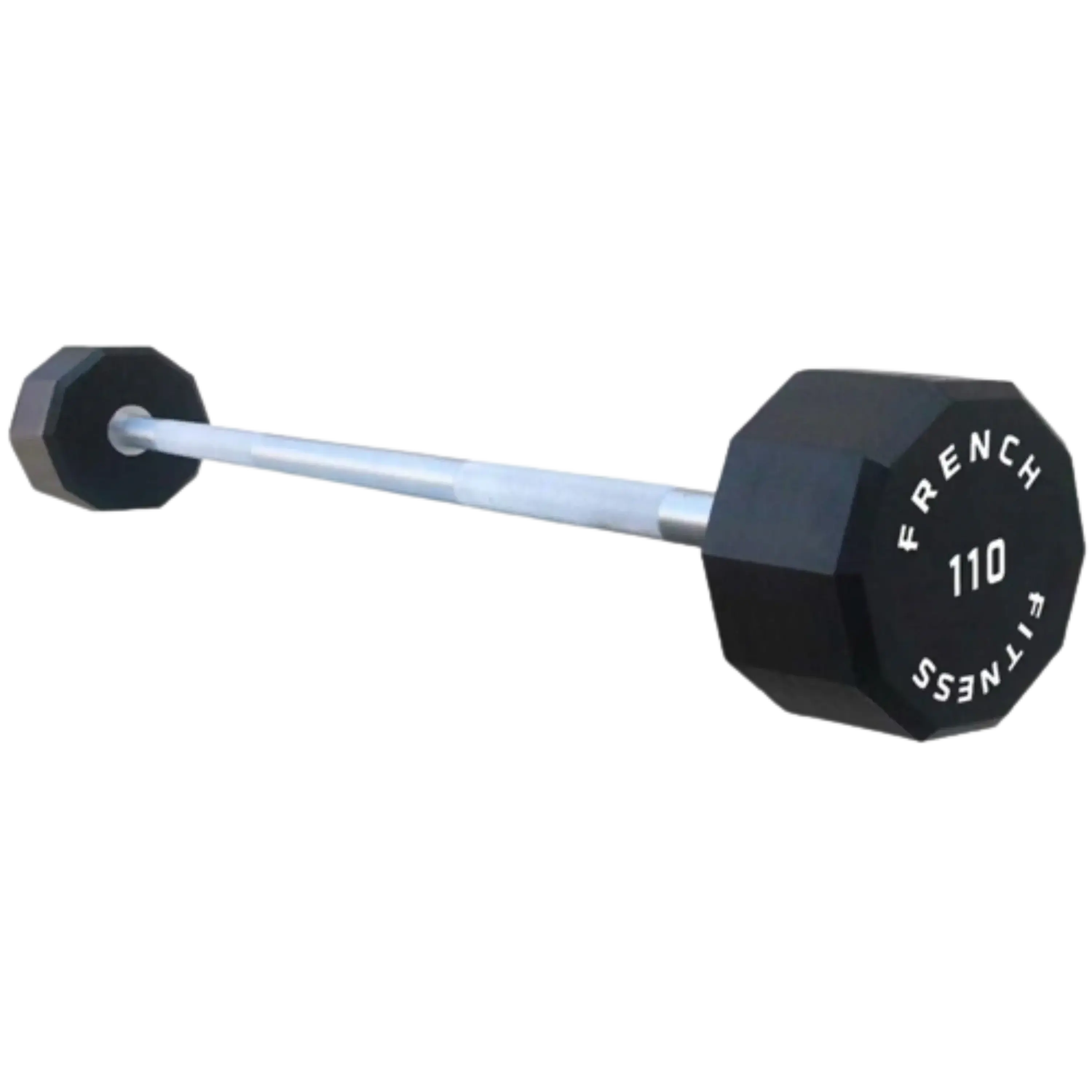 Straight Urethane Fixed Barbell, 110 lbs - Durable Muscle Training Equipment for Strength and Weight Lifting, Single Bar