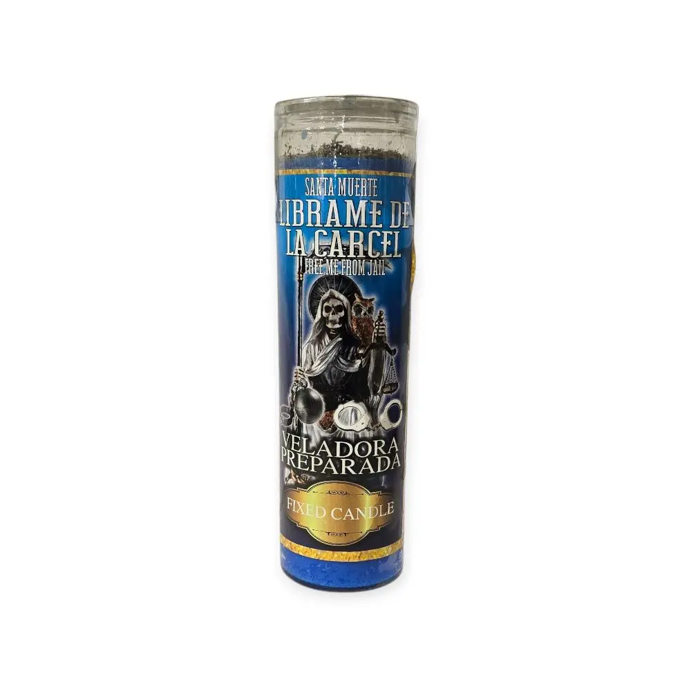 Santa Muerte Fixed Aromatherapy Candle - Non-Toxic Veladora Librame de La Carcel, Room Decor, Divine Intervention for Incarcerated Individuals, Legal Relief, Spiritual Instructions Included