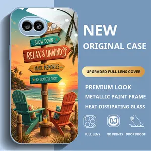 Compatible with Google Pixel 10a Case, Beach Sign Chairs Sunset Vacation Aesthetic Pattern Phone Cover, Slim Protective TPU Case HNN-03312-10a