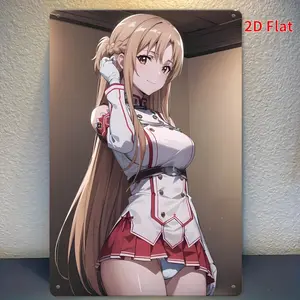 Sword-Art-Online Anime Wall Art - Vintage Iron Painting, Modern & Funny Decor for Bedroom or Living Room, No Frame, 2D Flat Design, Durable T2030 Iron Material