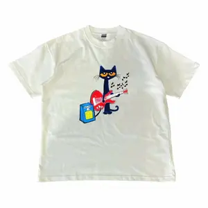 Pete the Cat Playing Guitar Shirt, Baby Tee Graphic Shirt - Menswear Top Tshirt Streetwear party's shirt