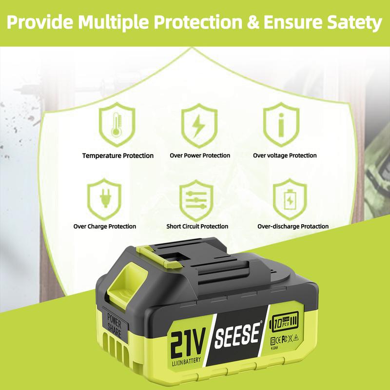 SEESE 21V Max 4.0Ah Rechargeable Lithium Battery Pack, High-Capacity Replacement Battery for SEESE 21V Cordless Power Tools – Compatible with SEESE Blowers, Car Washers, Chainsaws, and More (1 Pack) Perfect Christmas & New Year Gift Idea SEESE 21V Max 4.0Ah Rechargeable Lithium Battery Pack, High-Capacity Replacement Battery for SEESE 21V Cordless Power Tools – Compatible with SEESE Blowers, Car Washers, Chainsaws, and More (1 Pack) Perfect Christmas & New Year Gift Idea
