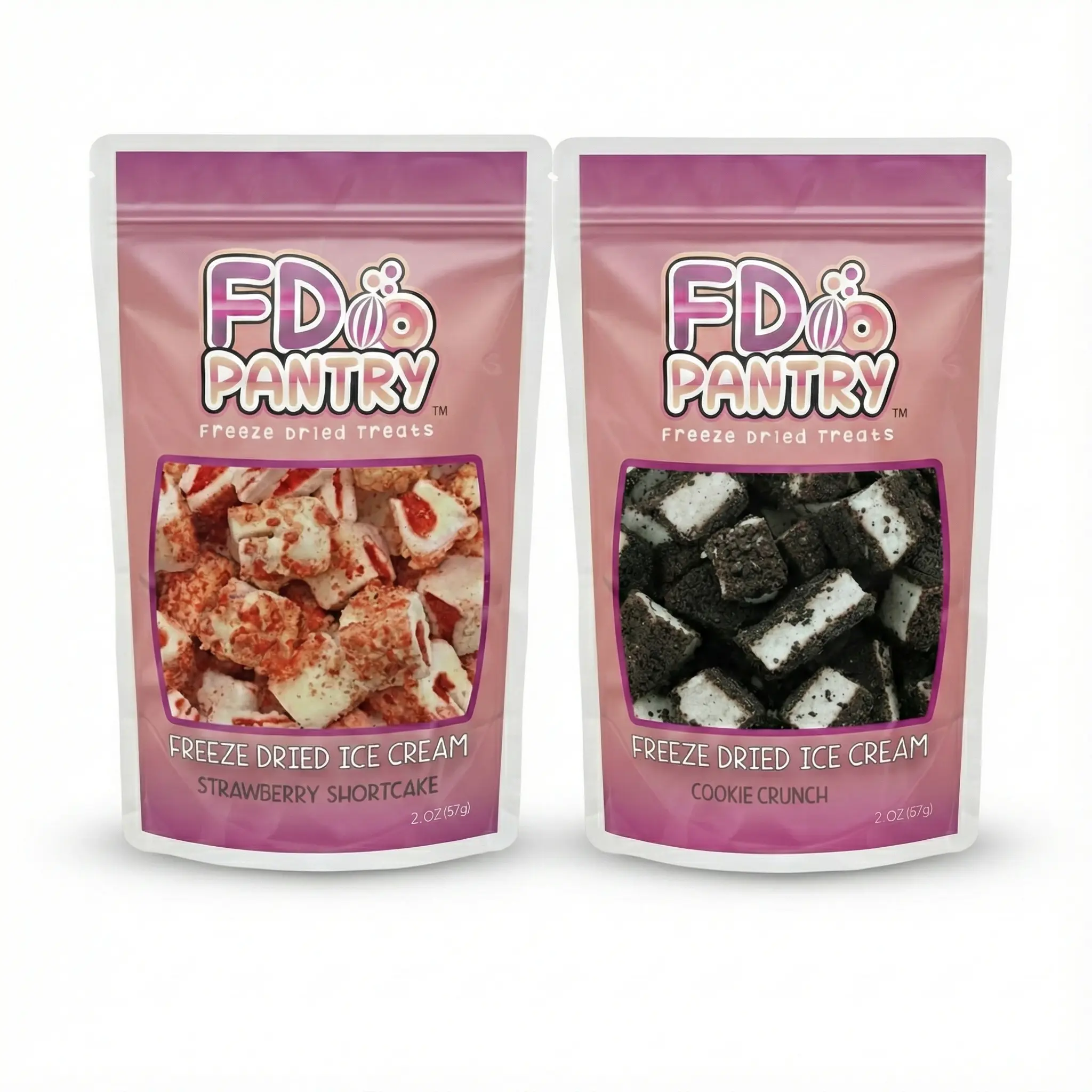 FD Pantry Freeze-Dried Ice Cream Crunch Bites – Strawberry Shortcake, Cookie Crunch & Chocolate Eclair Flavor (2 oz |  Snack Treat