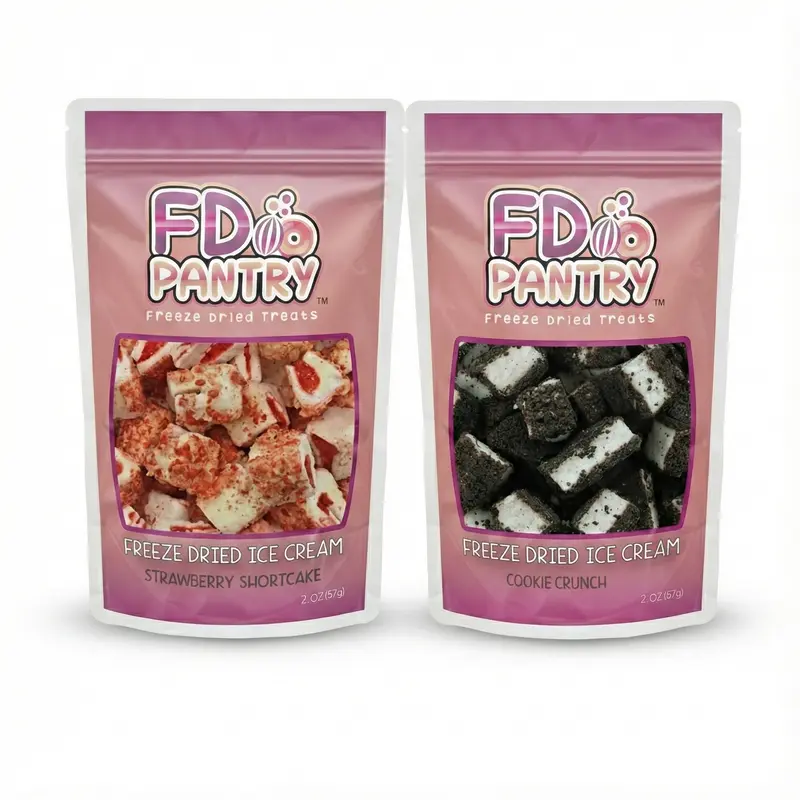 FD Pantry Freeze-Dried Ice Cream Crunch Bites – Strawberry Shortcake, Cookie Crunch & Chocolate Eclair Flavor (2 oz |  Snack Treat