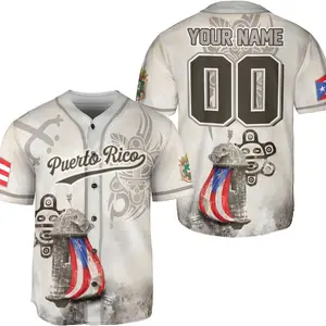 Personalized Name Puerto Rico Baseball Jersey - Custom Camisa De Puerto Rico Jersey for Men