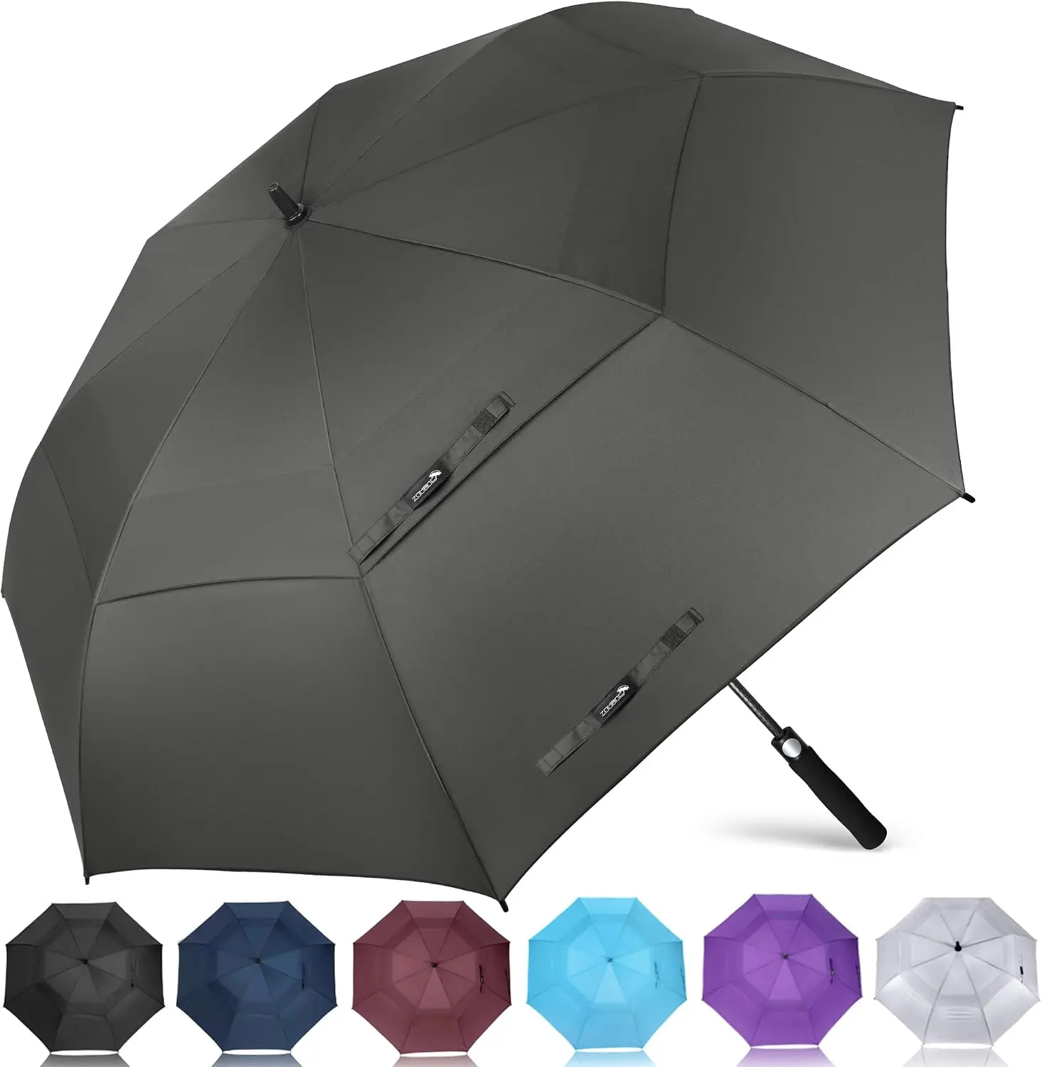 ZOMAKE Golf Umbrella, Large Windproof Heavy Duty Umbrellas 51/54/62/68/72" | Oversize Sports Umbrella for Soccer Baseball Games, 2 Person Family Outdoor Use for Rain, Extra Large, Vented Double Canopy