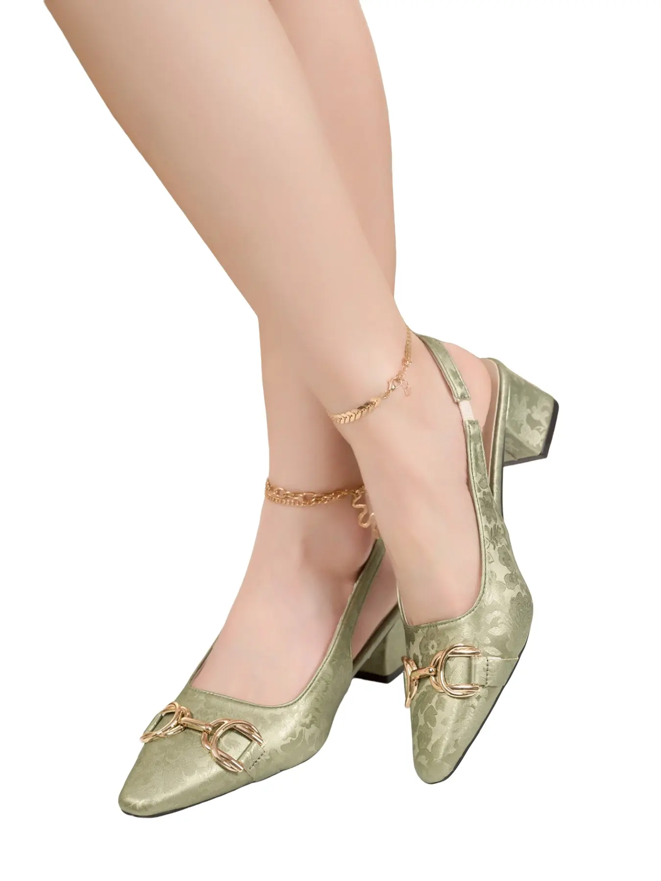 Classic Satin Block Heel Slingback Pumps for Leg-Lengthening Look, Classic Elegant Shoes