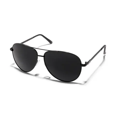 ZEN Oversized Aviator Sunglasses - Super Dark Lenses, Gun Metal Alloy Frame, Inspired by Ancient Greek Myth, 135 mm Arm Length