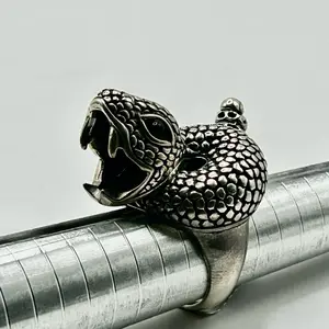 Soms rattlesnake ring size 7 925 sterling silver