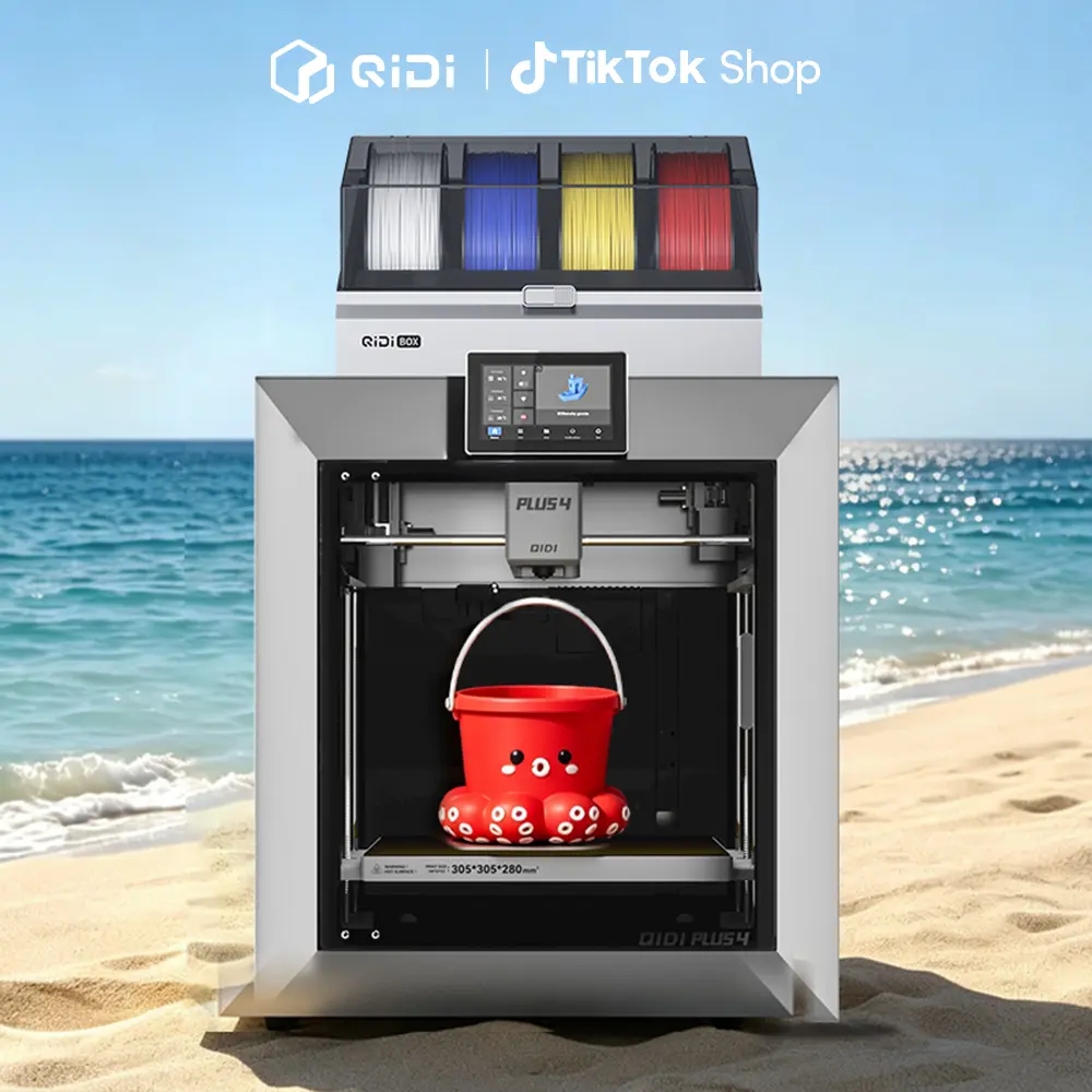 QIDI PLUS4 3D Printer – 600mm/s High-Speed Printing, 65℃ Chamber Heating, Fully Auto Leveling, 370°C Direct Extruder with Integrated Nozzle, PPS-CF Filament Support, 305*305*280mm Large Print Size