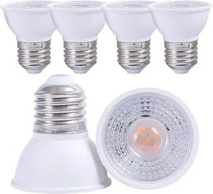 PAR16 E27 120V Dimmable 5W LED COB Spot Light Bulb 38degree 50W Short Neck Halogen Track Light Bulb Replacement (2700K Warm White)