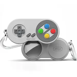 W5 Gaming Console Case for Apple AirTag - Retro Game Controller Design, Durable Silicone Protective Cover Accessory [3 Colors]