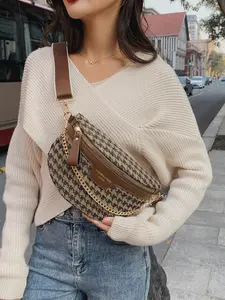 Fashion Versatile Chain Decorated Chest Bag, Women's Portable Waist Pack, Stylish and Practical, Perfect for Daily Use