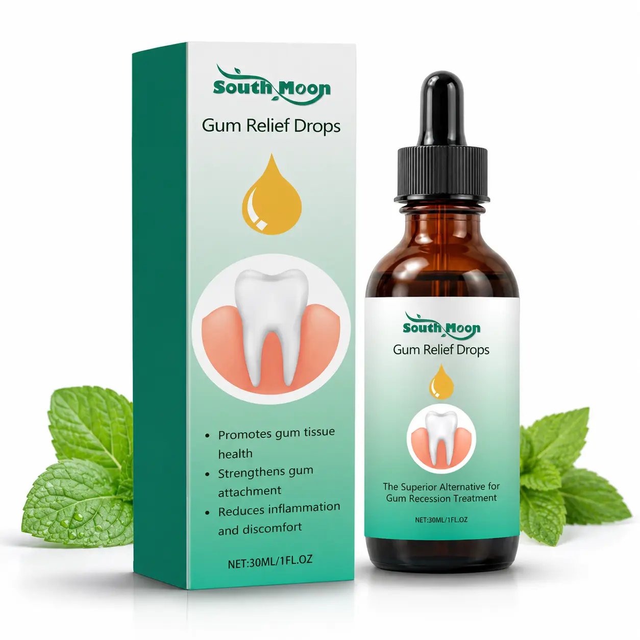 Oral Care Drops for Gum Care, 30ml Daily Mouth Care Serum with Plant Extracts, Fresh Breath Support, Clean Mouth Feel and Easy Dropper Application for Adults