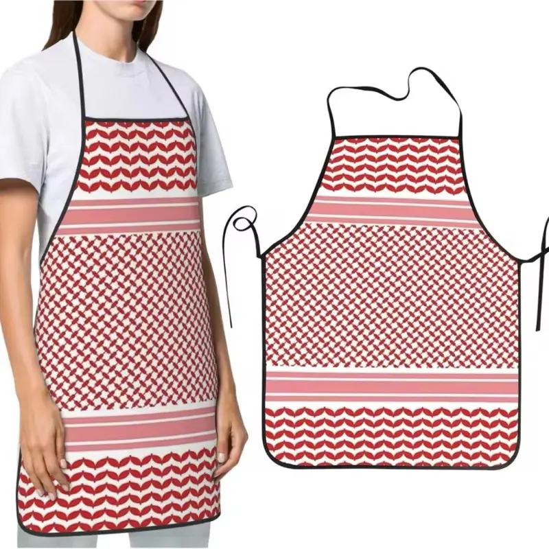 Shemagh/Keffiyeh Design Apron Chef Cooking Baking Tablier Waterproof Bib Kitchen Cleaning Pinafore for Women Men