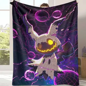 Cybernetic Spirit Flannel Throw Blanket  Neon Wireframe Graphic Print  Ultra Soft Lightweight Breathable Warmth  Perfect for Bedroom Living Room Decor  Cozy Bedding Gift  Camping Travel Companion.