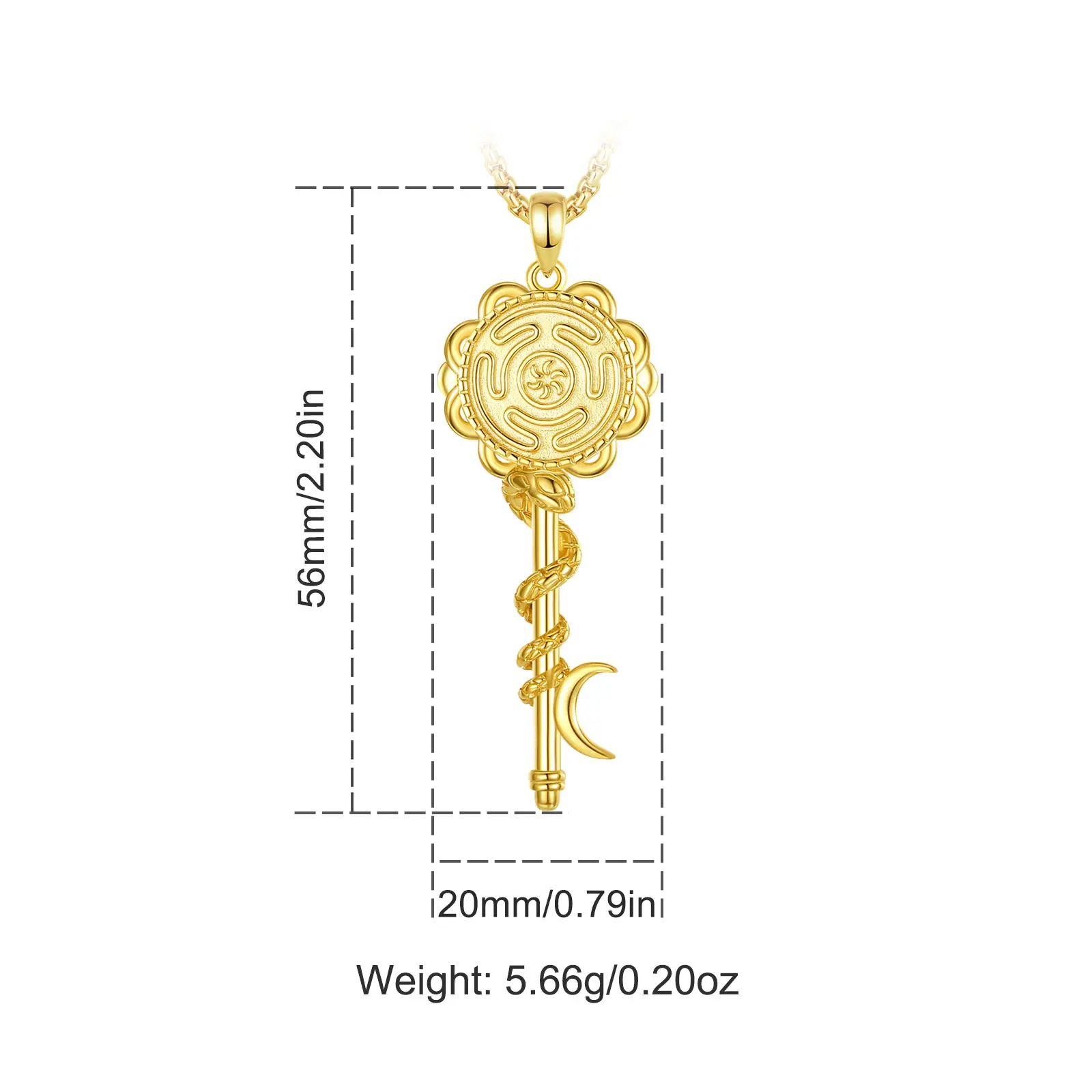 Gold Hecate Key Snake With Maze Symbol