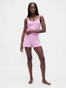 Gap Women's Lightweight CashSoft Pointelle Heart PJ Shorts