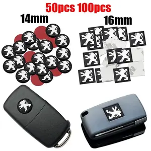 New 14/16mm Car Logo Sticker for Car Remote Control Key Fit For Peugeot 206 207 208 301 308 406 508 2008 3008 Boxer Traveller