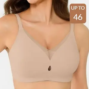 POPILUSH【UP TO 46】 Seamless Wireless Jelly Contour Bra Lightly Lined Mesh Comfort Support Bra, Everyday Wear for Women-live